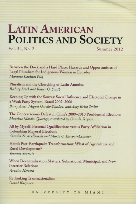 Latin American Politics and Society Vol.54, No. 2 Summer 2012