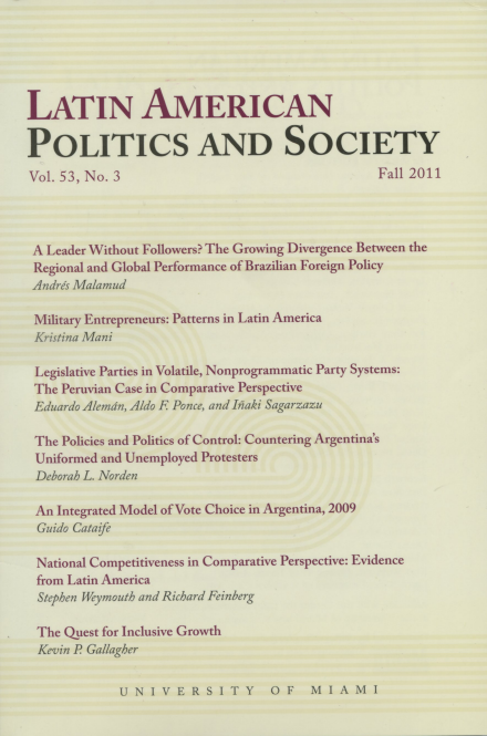 LATIN AMERICAN POLITICS AND SOCIETY Vol.53, No.3  Fall 2011